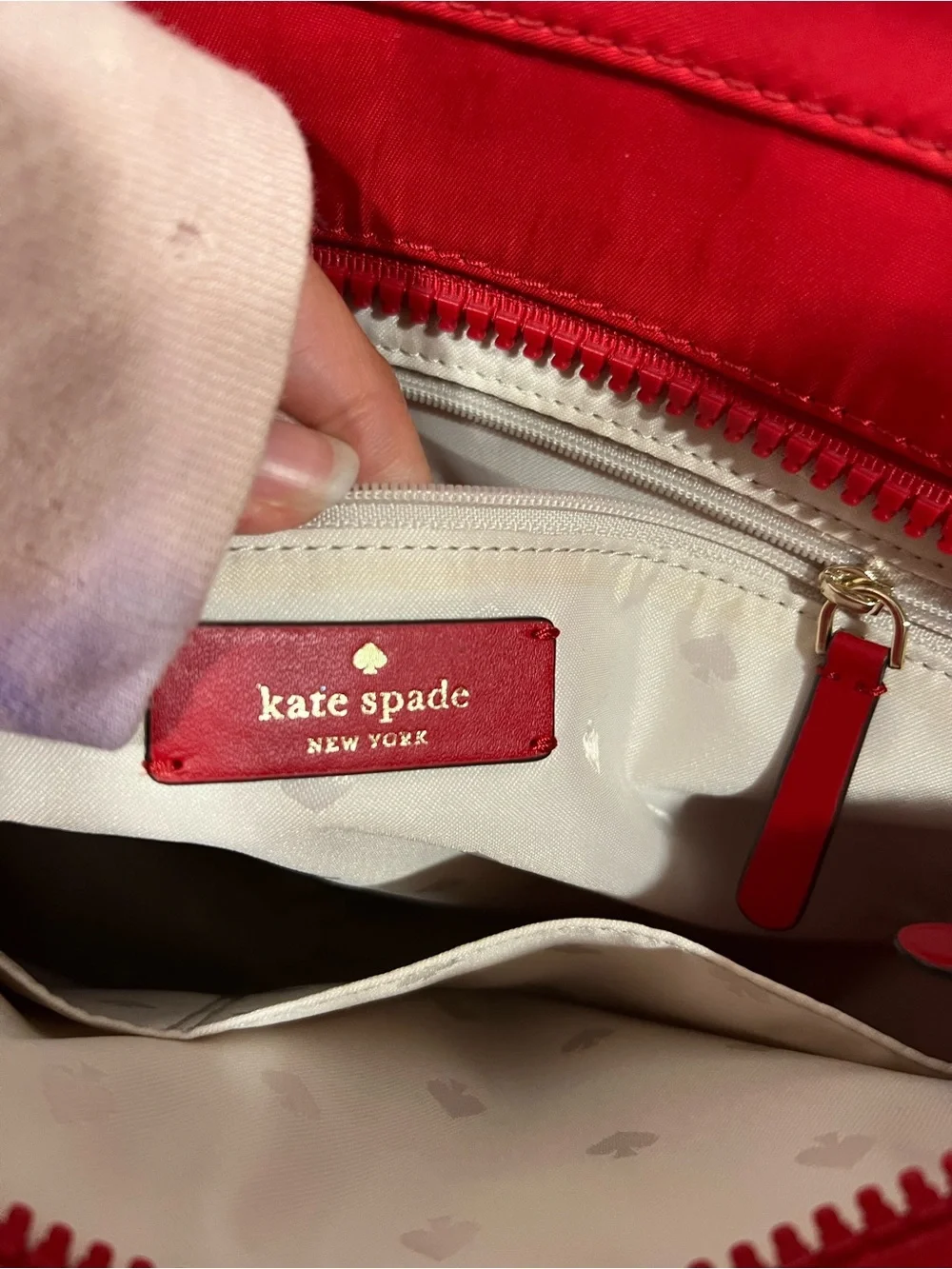 Kate Spade Red Convertible Shoulder Tote Bag